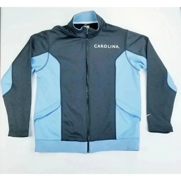 Nike Large Universaty of North Carolina Tar Heels Powder Blue Gray Track Jacket - Picture 1 of 11